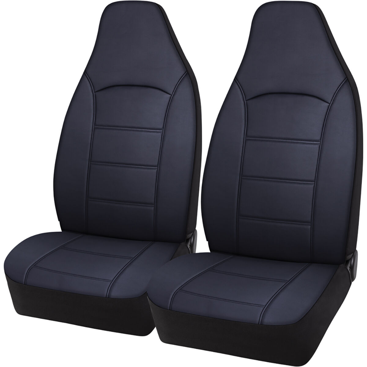 SCA Leather Look Seat Covers - Black, Build-In Headrests, Size 60