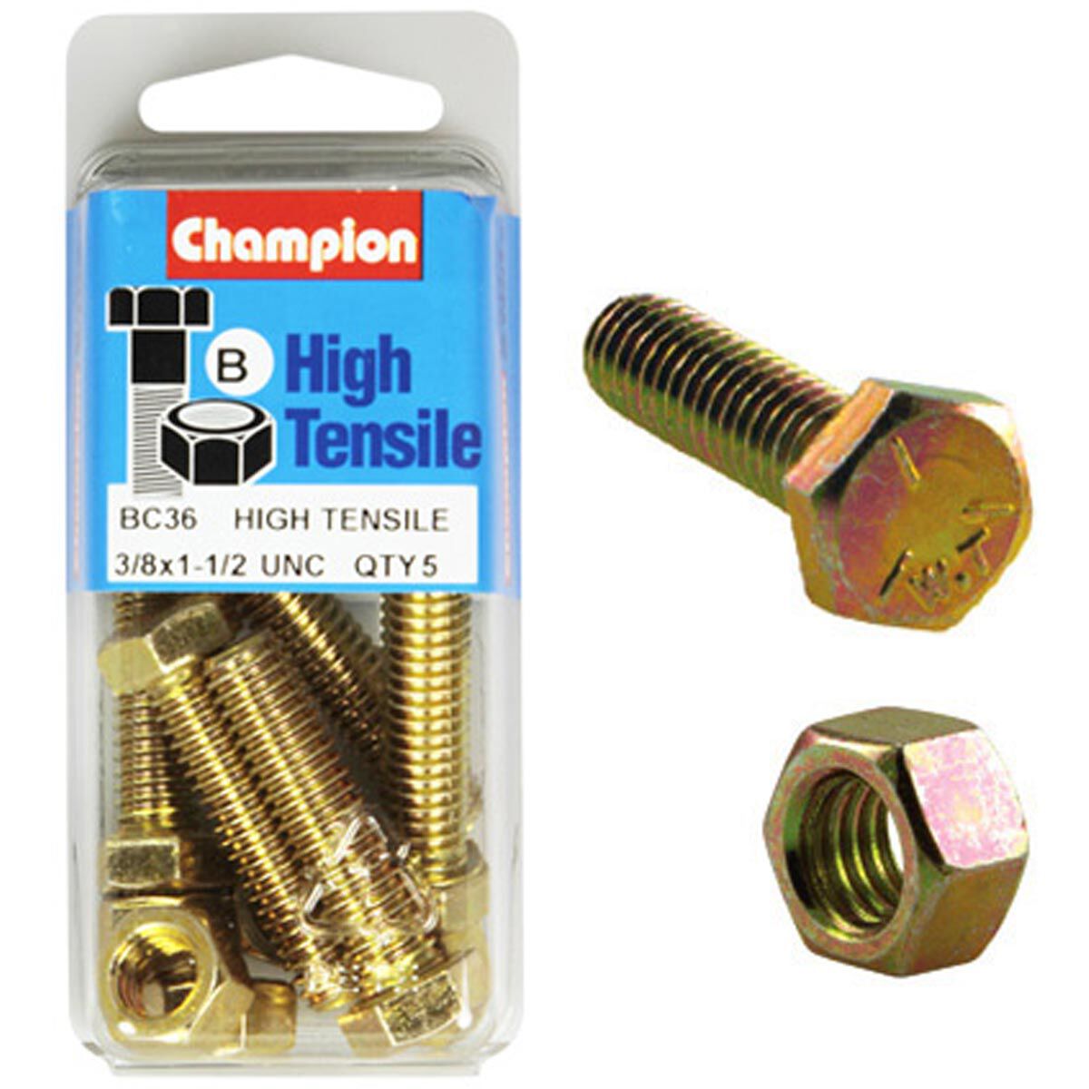 Champion High Tensile Bolts And Nuts Bc36 38unc X 1 12 Supercheap Auto New Zealand 