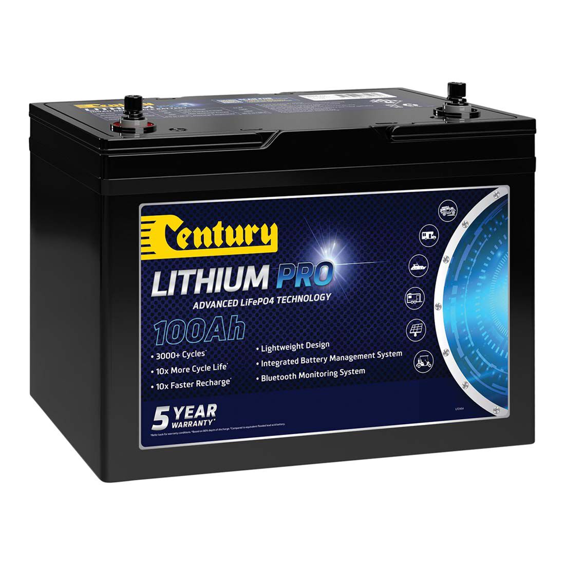 Multiple packs 100Ah LiFePO4 Lithium Deep Cycle Battery with LED Screen -  Connect In Series [10-year Warranty]