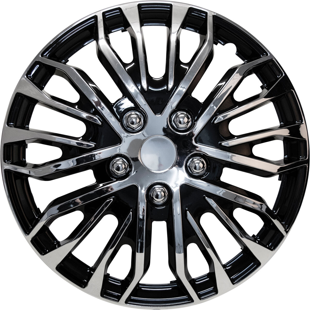 black and chrome wheel covers